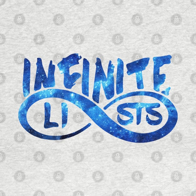 infinite lists Merch blue by NewMerch